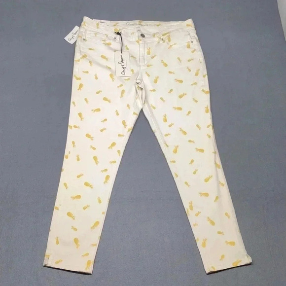 Chip & Pepper Syd Skinny Ankle Pineapple Print Pants Size 31 - Picture 2 of 16